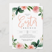 Pink Floral Osterfeiertag Einladung (Vorne/Hinten)