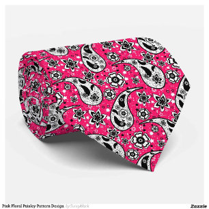 Pink Floral Paisley Design Krawatte