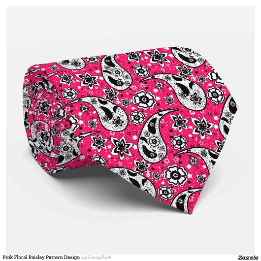 Pink Floral Paisley Design Krawatte