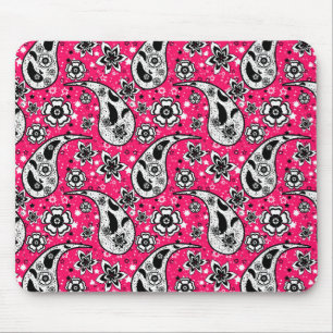 Pink Floral Paisley Design Mousepad