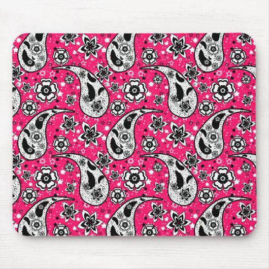 Pink Floral Paisley Design Mousepad (Vorne)