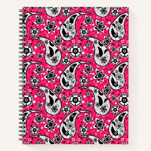 Pink Floral Paisley Design Notizblock (Vorderseite)