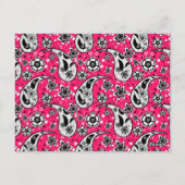 Pink Floral Paisley Design Postkarte (Rückseite)