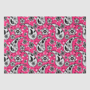Pink Floral Paisley Design Seidenpapier