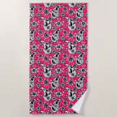 Pink Floral Paisley Design Strandtuch (Vorderseite)