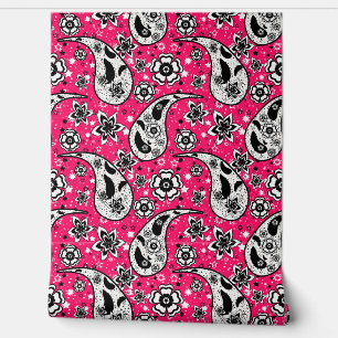 Pink Floral Paisley Design Tapete