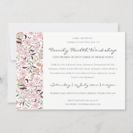 Pink Floral Paisley Motif Workshop Veranstaltung e Dankeskarte