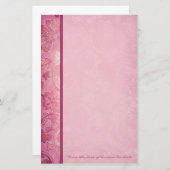 Pink Floral Paisley Personalisiert Stationery Briefpapier (Vorne/Hinten)