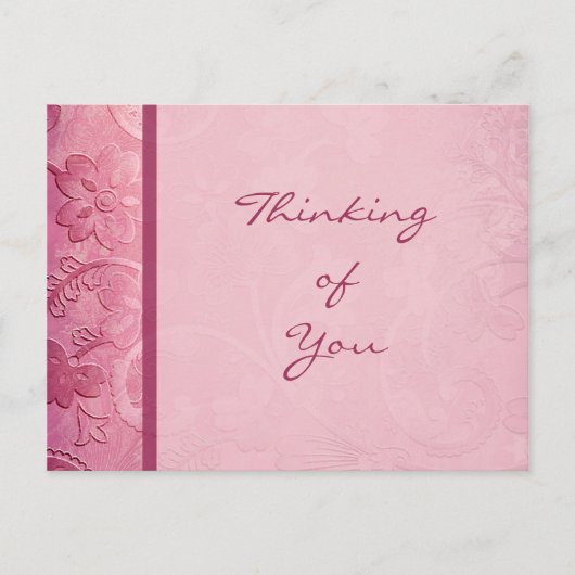 Pink Floral Paisley Postkarte (Vorderseite)
