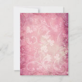 Pink Floral Paisley Replik Card Einladung (Rückseite)