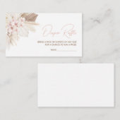 Pink Floral Pampas Boho Babydusche Windelwindeln Begleitkarte (Vorne/Hinten)