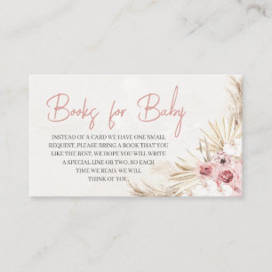 Pink Floral Pampas Grass Books for Baby Begleitkarte