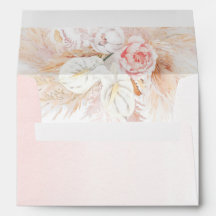 Pink Floral Pampas Grass Elegante Boho