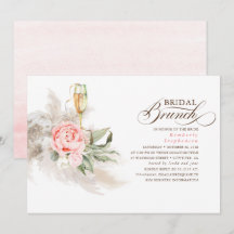 Pink Floral Pampas Grass Grüne Bridal Brunch