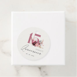 Pink Floral Pampas Grass Quinceanera 15. Geburtsta Geschenkanhänger