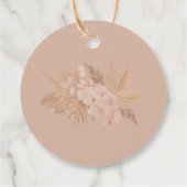 Pink Floral Pampas Grass Script Brautparty Geschenkanhänger (Rückseite)