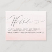 Pink Floral Pampas Grass Wedding Website Card Visitenkarte (Vorderseite)