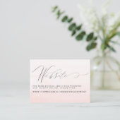 Pink Floral Pampas Grass Wedding Website Card Visitenkarte (Stehend Vorderseite)
