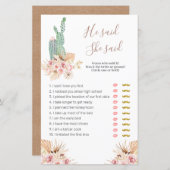 Pink Floral Pampes Grass Er sagte, sie sagte: "Spi (Vorne/Hinten)