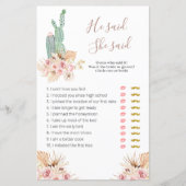 Pink Floral Pampes Grass Er sagte, sie sagte: "Spi (Vorderseite)