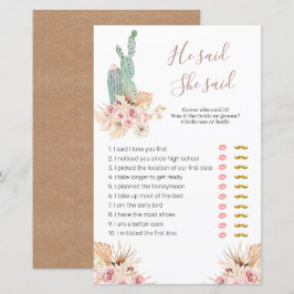 Pink Floral Pampes Grass Er sagte, sie sagte: "Spi