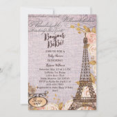 Pink Floral Paris Baby Dusche Dankeskarte (Vorderseite)