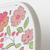 Pink Floral Pattern Personalized Name Cute Pickleball Schläger (Linke Seite)