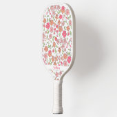 Pink Floral Pattern Personalized Name Cute Pickleball Schläger (Links)