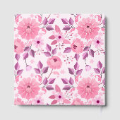 Pink Floral Pattern with Elegant Blossoms Gästebuch (Rückseite)