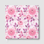 Pink Floral Pattern with Elegant Blossoms Gästebuch (Vorderseite)