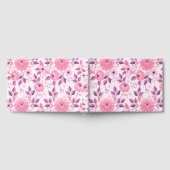 Pink Floral Pattern  with Elegant Blossoms Gästebuch (Voll)