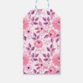 Pink Floral Pattern with Elegant Blossoms Geschenkanhänger (Vorderseite)