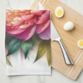 Pink Floral Peonies Hübsch Küchentücher (Viertel Falte)