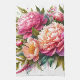 Pink Floral Peonies Hübsch Küchentücher