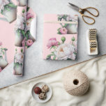 Pink Floral Peonys Brautparty Geschenkpapier<br><div class="desc">Sehr hübsch rosa und weiße Pfannkuchen in einer handgezogenen Wasserdose. Ideal für alle Brautparty Geschenke.</div>