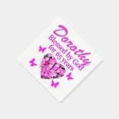 PINK FLORAL PERSONALISIERT 65. GEBURTSTAG NAPKINS SERVIETTE (Ecke)