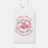 Pink Floral Personalisiert Eid Mubarak Geschenkanhänger (Vorderseite)