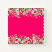 Pink Floral Personalisiert Kids Foto Sketchbook Notizblock (Rückseite)