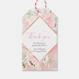 Pink floral personalisiert Vielen Dank für Ihre Un Geschenkanhänger