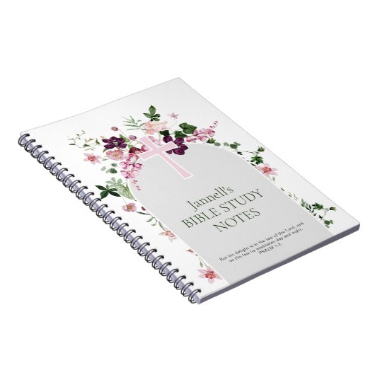 Pink Floral Personalized Bible Study Notizblock (Rechte Seite)