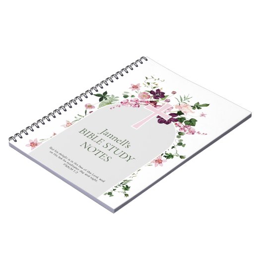 Pink Floral Personalized Bible Study Notizblock (Linke Seite)