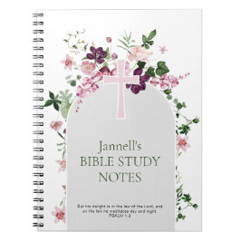 Pink Floral Personalized Bible Study Notizblock