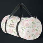 Pink Floral Personalized Elegant Vintage Duffle Bag<br><div class="desc">Beautiful pink pastel watercolor vintage pattern floral duffel bag design.  Add your name to personalize for gym or yoga activities.  Perfect for the girly girl who loves soft feminine patterns.</div>
