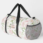 Pink Floral Personalized Elegant Vintage Duffle Bag (Rechte Ecke)