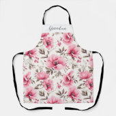 Pink Floral Personalized Grandma Schürze (Vorderseite)