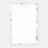 Pink Floral Personalized Vintage  Post-it Klebezettel (Vorderseite)