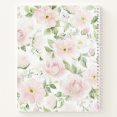 Pink Floral Personalized Vintage Spiral Notebook Notizblock (Rückseite)