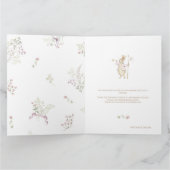 Pink Floral Peter die Rabbit Monogram Babydusche Dankeskarte (Innenseite)