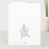 Pink Floral Peter die Rabbit Monogram Babydusche Dankeskarte (Rückseite)