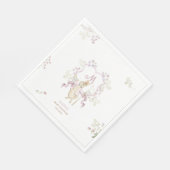 Pink Floral Peter die Rabbit Monogram Babydusche Serviette (Ecke)